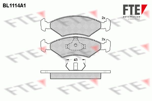 FTE Комплект тормозных колодок, дисковый тормоз BL1114A1