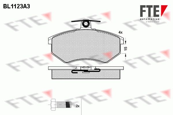 FTE Комплект тормозных колодок, дисковый тормоз BL1123A3
