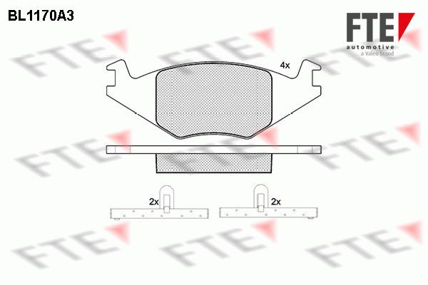 FTE Комплект тормозных колодок, дисковый тормоз BL1170A3