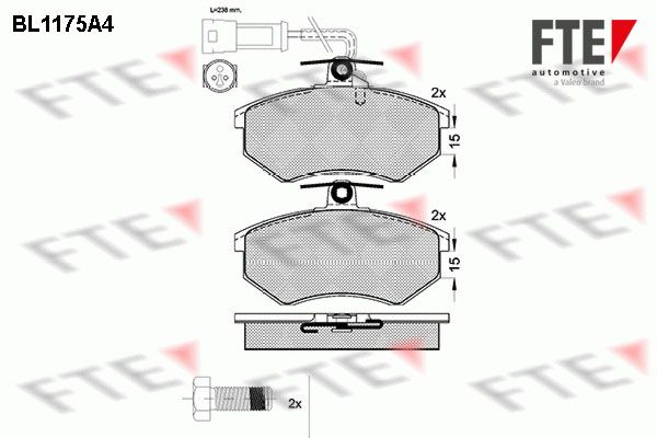 FTE Комплект тормозных колодок, дисковый тормоз BL1175A4