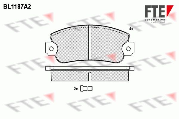 FTE Комплект тормозных колодок, дисковый тормоз BL1187A2