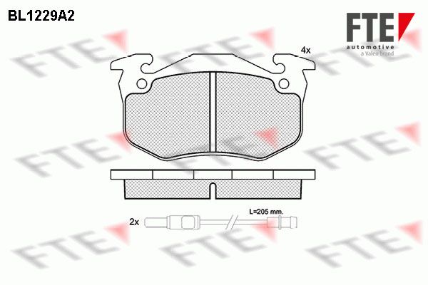 FTE Комплект тормозных колодок, дисковый тормоз BL1229A2