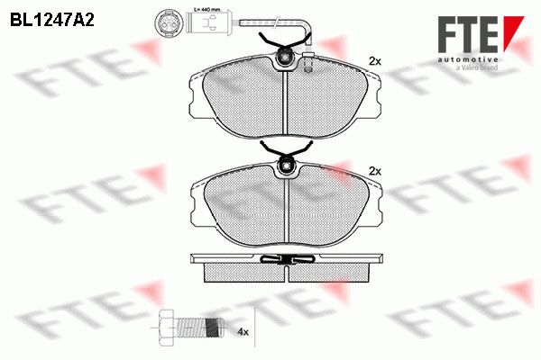 FTE Комплект тормозных колодок, дисковый тормоз BL1247A2