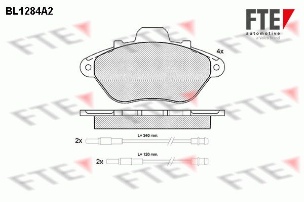 FTE Комплект тормозных колодок, дисковый тормоз BL1284A2
