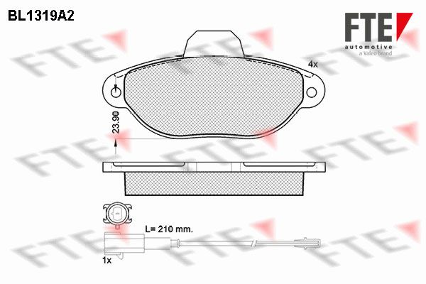 FTE Комплект тормозных колодок, дисковый тормоз BL1319A2