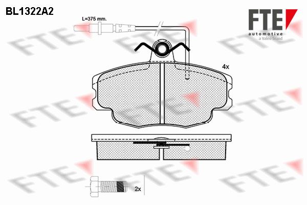 FTE Комплект тормозных колодок, дисковый тормоз BL1322A2