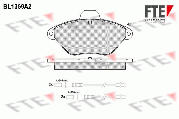 FTE Комплект тормозных колодок, дисковый тормоз BL1359A2