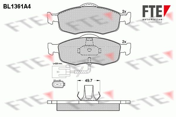 FTE Комплект тормозных колодок, дисковый тормоз BL1361A4
