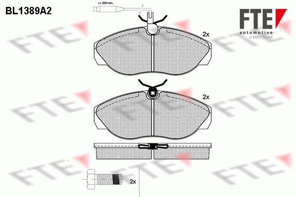 FTE Комплект тормозных колодок, дисковый тормоз BL1389A2