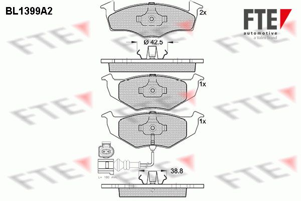 FTE Комплект тормозных колодок, дисковый тормоз BL1399A2