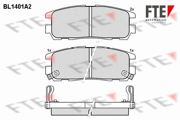 FTE Комплект тормозных колодок, дисковый тормоз BL1401A2