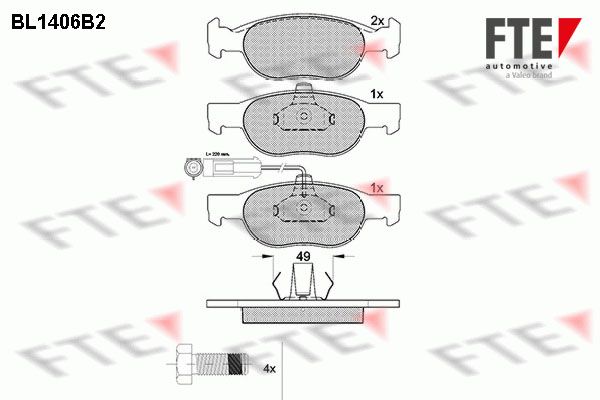 FTE Комплект тормозных колодок, дисковый тормоз BL1406B2