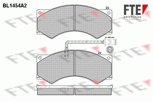 FTE Комплект тормозных колодок, дисковый тормоз BL1454A2