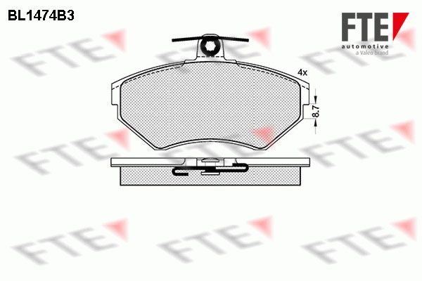FTE Комплект тормозных колодок, дисковый тормоз BL1474B3