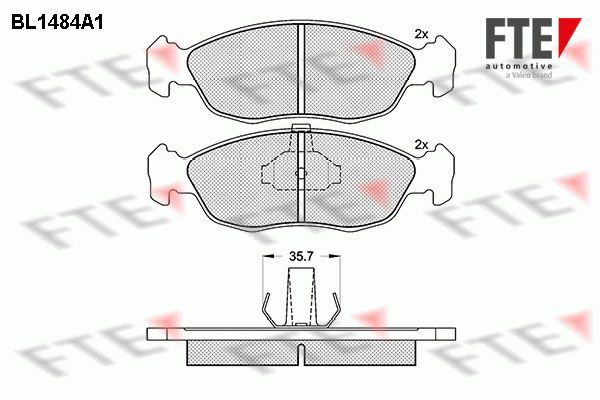 FTE Комплект тормозных колодок, дисковый тормоз BL1484A1