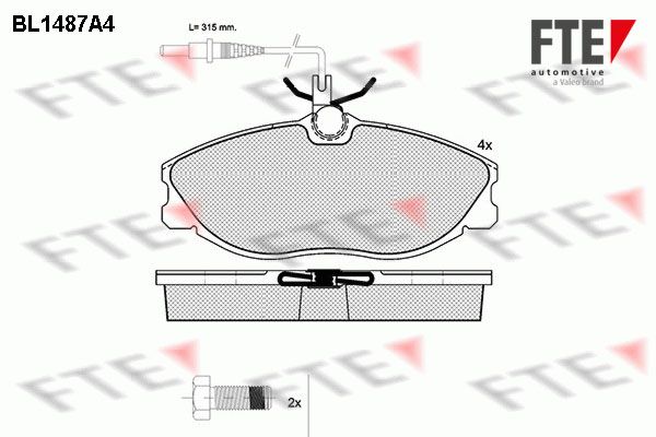 FTE Комплект тормозных колодок, дисковый тормоз BL1487A4