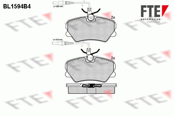 FTE Комплект тормозных колодок, дисковый тормоз BL1594B4