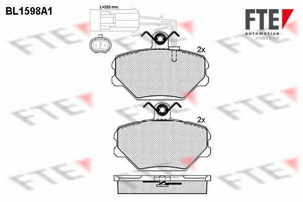 FTE Комплект тормозных колодок, дисковый тормоз BL1598A1