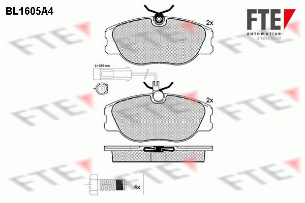 FTE Комплект тормозных колодок, дисковый тормоз BL1605A4