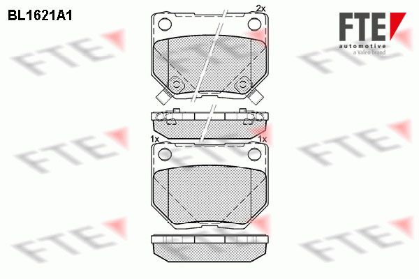 FTE Комплект тормозных колодок, дисковый тормоз BL1621A1