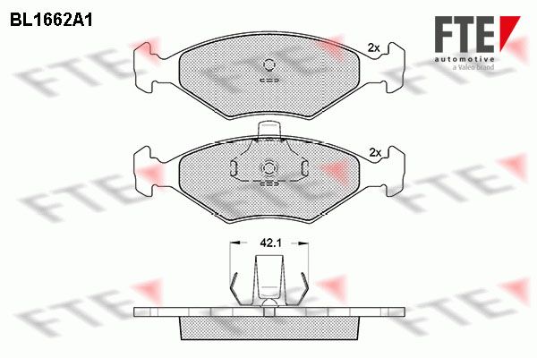 FTE Комплект тормозных колодок, дисковый тормоз BL1662A1