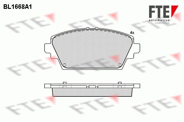 FTE Комплект тормозных колодок, дисковый тормоз BL1668A1