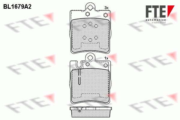 FTE Bremžu uzliku kompl., Disku bremzes BL1679A2