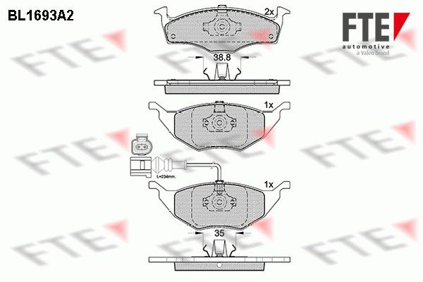 FTE Комплект тормозных колодок, дисковый тормоз BL1693A2