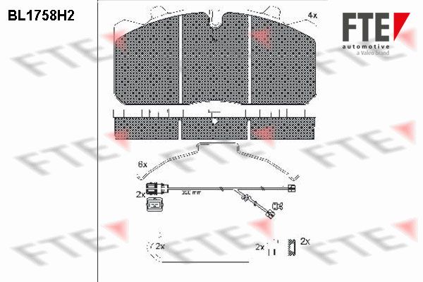 FTE Комплект тормозных колодок, дисковый тормоз BL1758H2