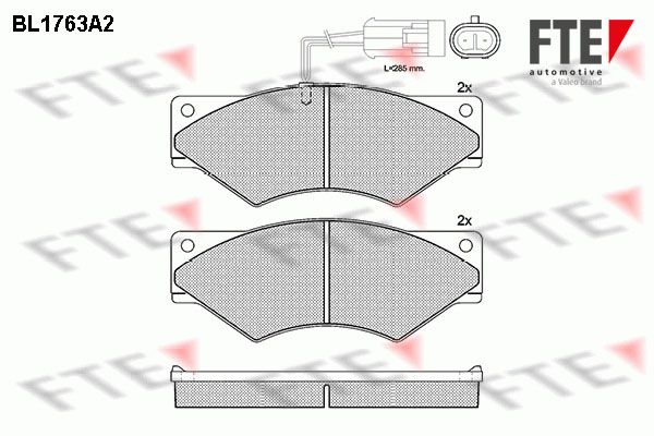 FTE Комплект тормозных колодок, дисковый тормоз BL1763A2