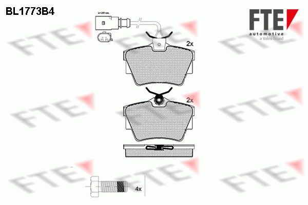 FTE Комплект тормозных колодок, дисковый тормоз BL1773B4