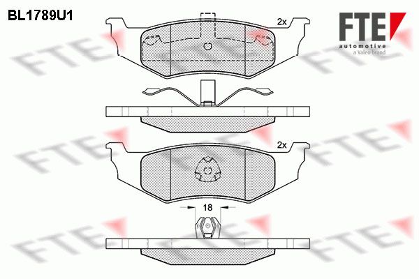 FTE Комплект тормозных колодок, дисковый тормоз BL1789U1