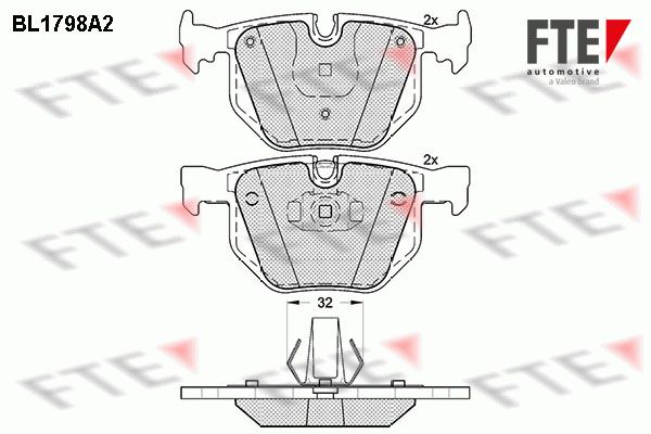 FTE Комплект тормозных колодок, дисковый тормоз BL1798A2