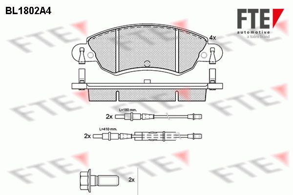 FTE Комплект тормозных колодок, дисковый тормоз BL1802A4