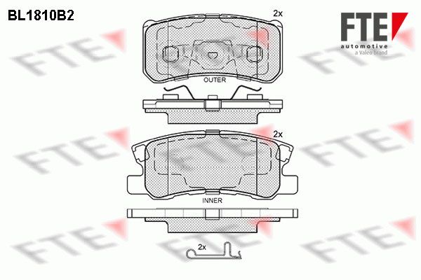 FTE Комплект тормозных колодок, дисковый тормоз BL1810B2