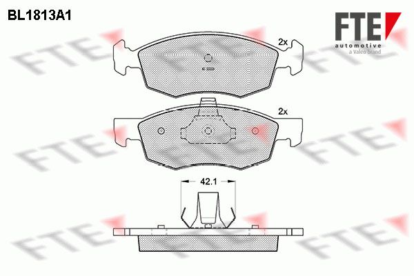 FTE Комплект тормозных колодок, дисковый тормоз BL1813A1