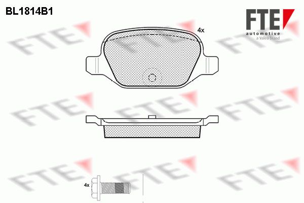 FTE Комплект тормозных колодок, дисковый тормоз BL1814B1