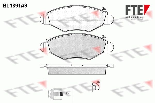 FTE Комплект тормозных колодок, дисковый тормоз BL1891A3