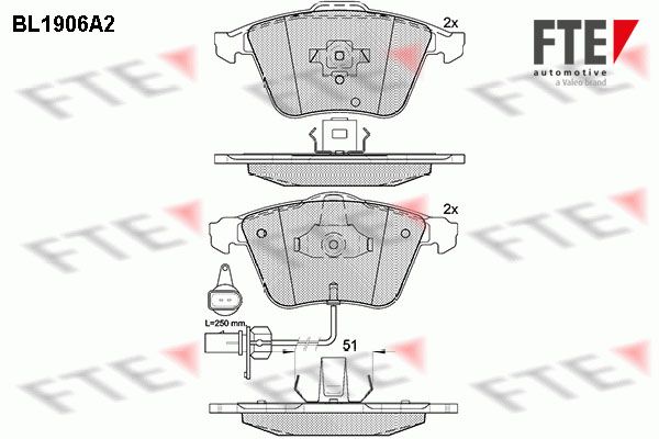 FTE Комплект тормозных колодок, дисковый тормоз BL1906A2