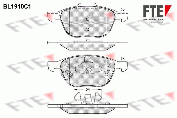 FTE Комплект тормозных колодок, дисковый тормоз BL1910C1