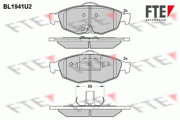 FTE Комплект тормозных колодок, дисковый тормоз BL1941U2