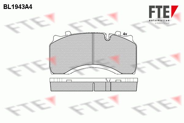 FTE Комплект тормозных колодок, дисковый тормоз BL1943A4