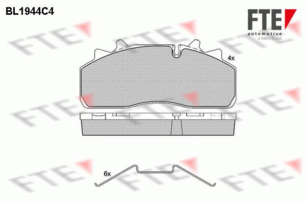 FTE Комплект тормозных колодок, дисковый тормоз BL1944C4