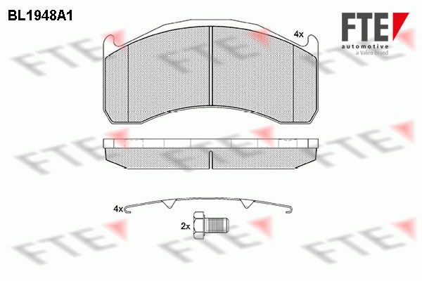 FTE Комплект тормозных колодок, дисковый тормоз BL1948A1