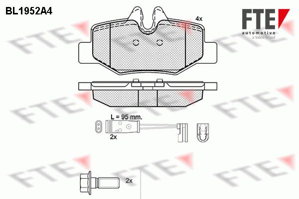 FTE Комплект тормозных колодок, дисковый тормоз BL1952A4