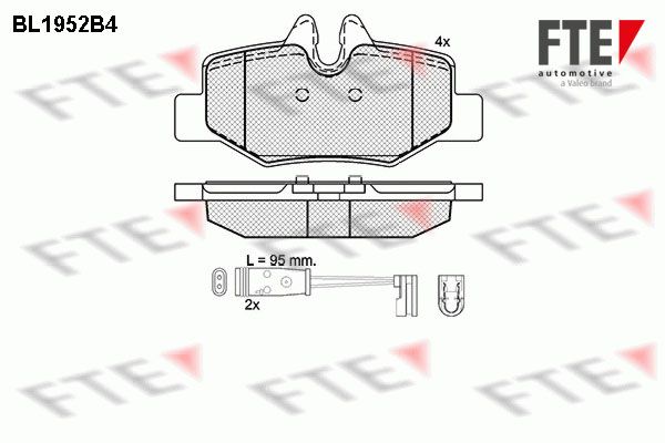 FTE Комплект тормозных колодок, дисковый тормоз BL1952B4