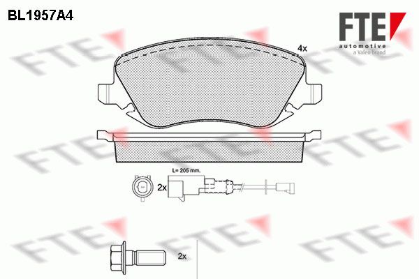 FTE Комплект тормозных колодок, дисковый тормоз BL1957A4