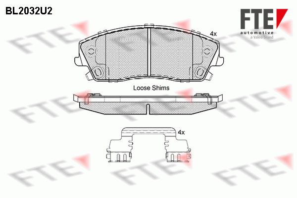 FTE Комплект тормозных колодок, дисковый тормоз BL2032U2