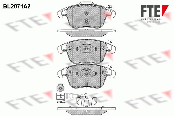 FTE Комплект тормозных колодок, дисковый тормоз BL2071A2