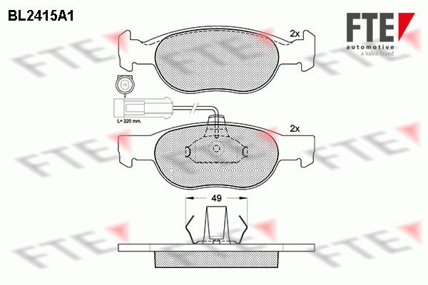FTE Комплект тормозных колодок, дисковый тормоз BL2415A1